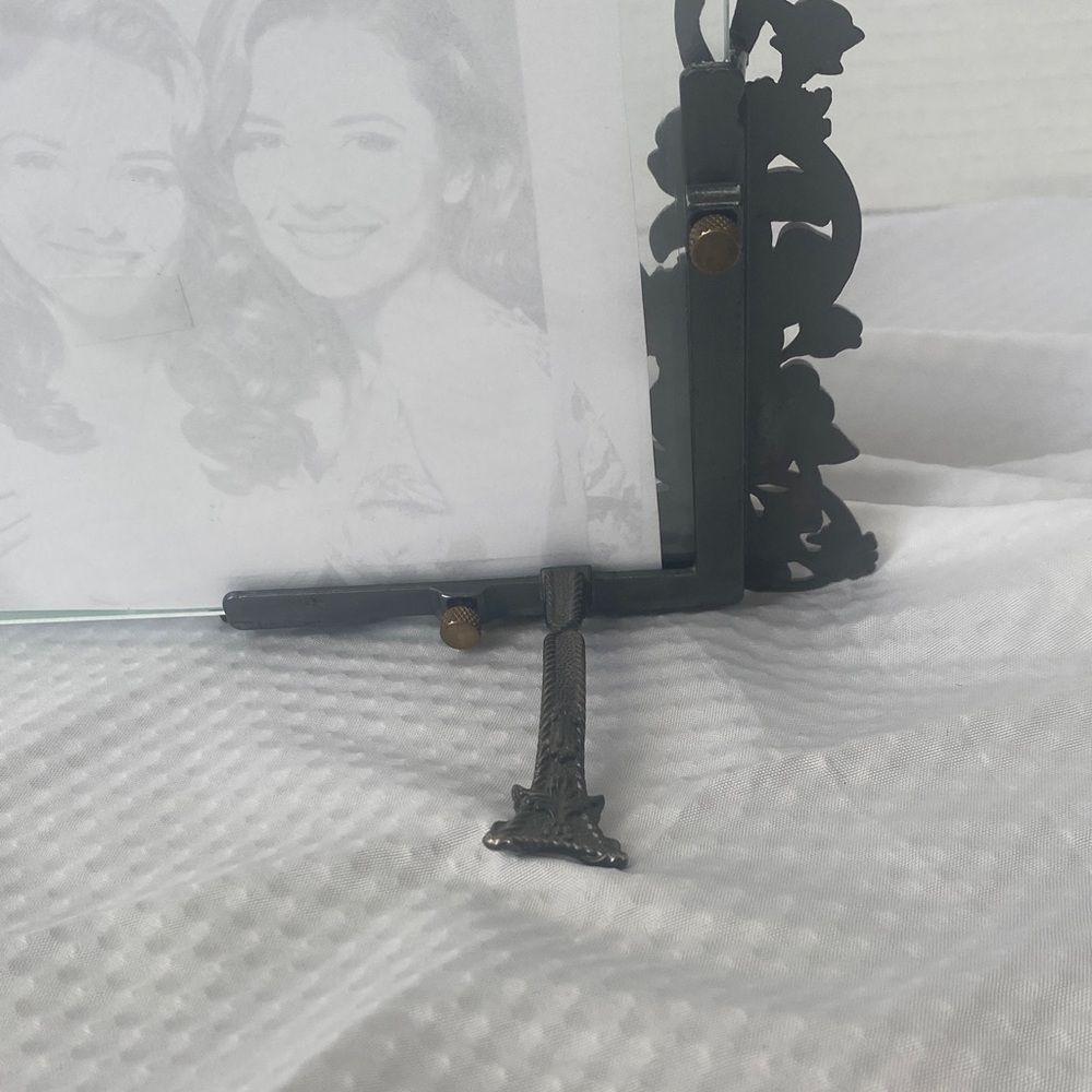 Silver Pewter Floral Double Glass Photo Frame - Picture 4 of 7